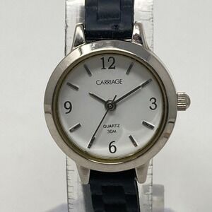 Timex Carriage Womens Watch 21mm Silver Tone Skinny Band Petite New Battery 2004